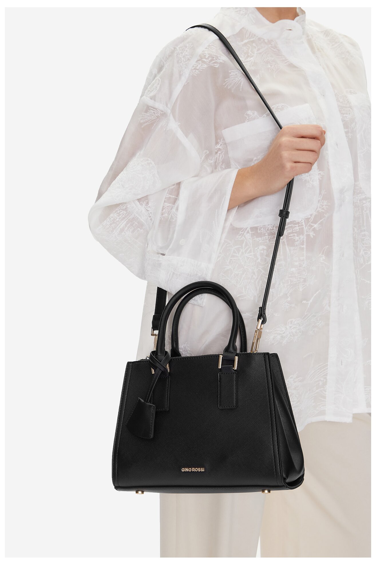 Kézitáska Gino Rossi RC-19687 FEKETE