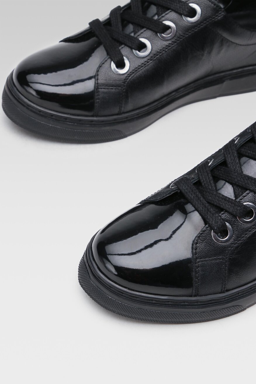 Sarah Karen - Skórzane półbuty czarne - 5904862768106