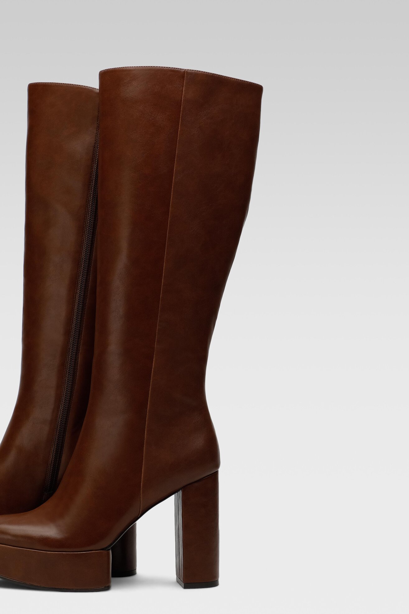 Kozaki Jenny Fairy PLATFORM-02KW Brązowy