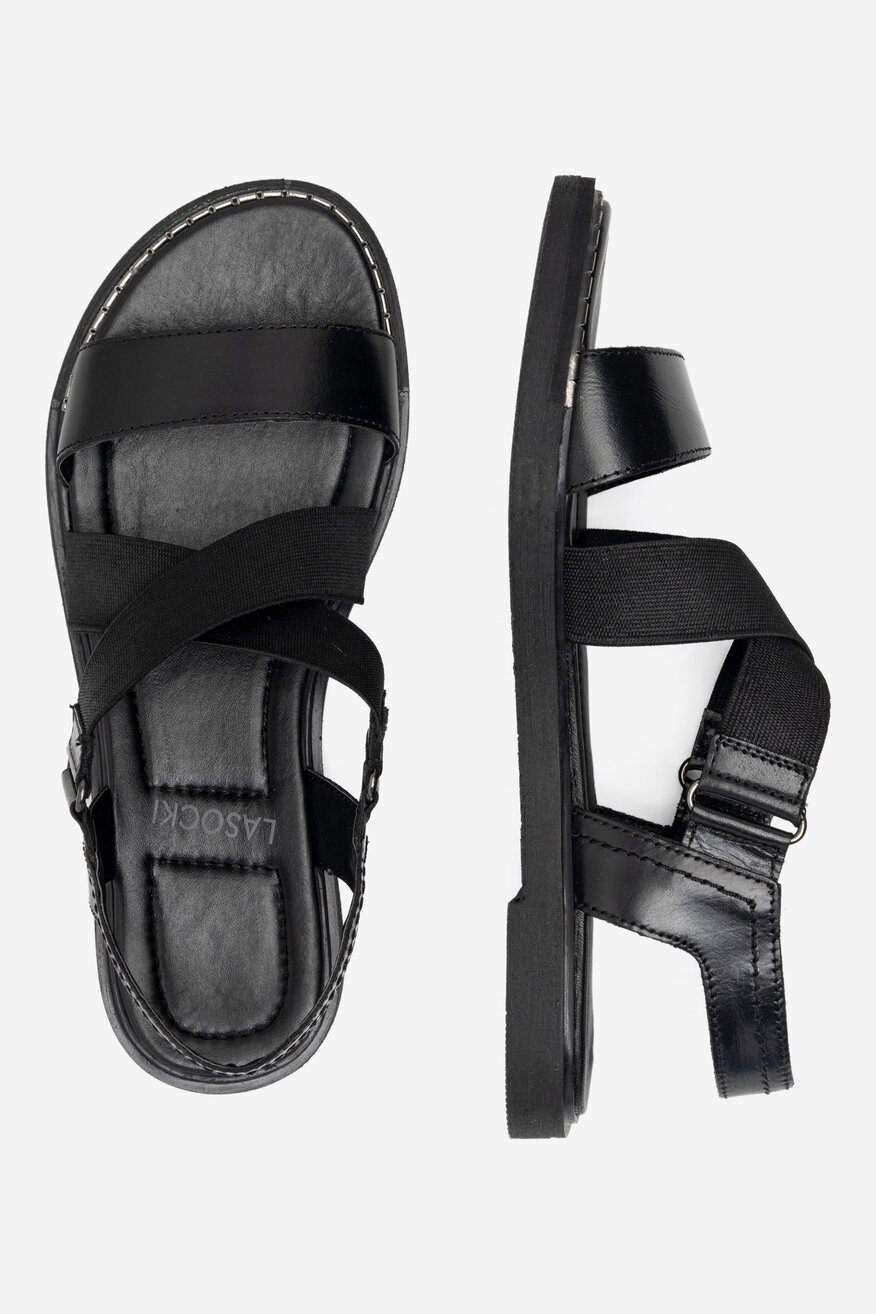 
                Lasocki - Skórzane sandały czarne - 5904862770222