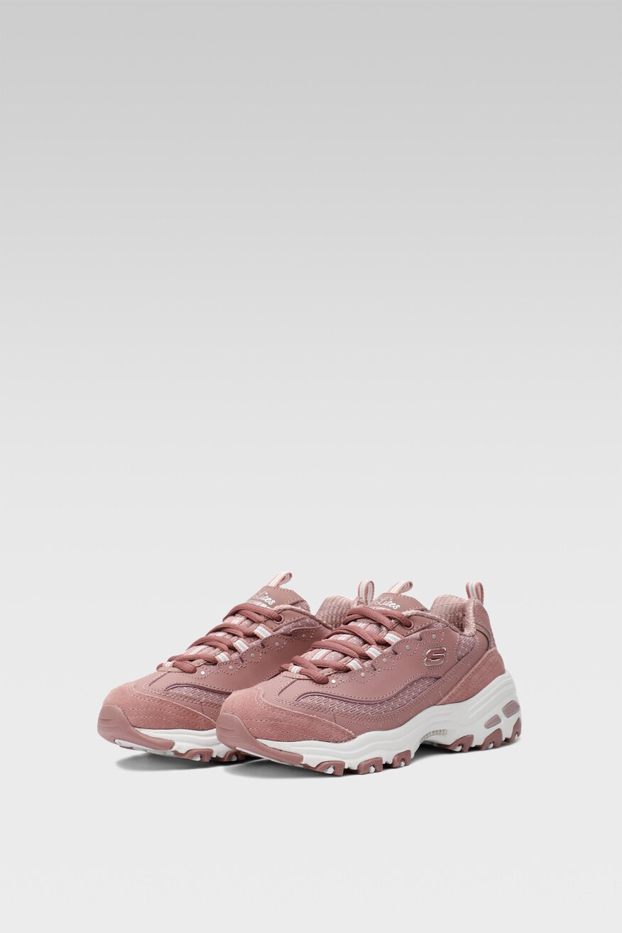 
                Skechers - Skórzane obuwie sportowe różowe - 5904248950668