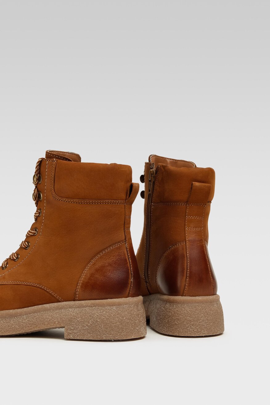 Lasocki - Skórzane trzewiki brązowe - 5904248885236