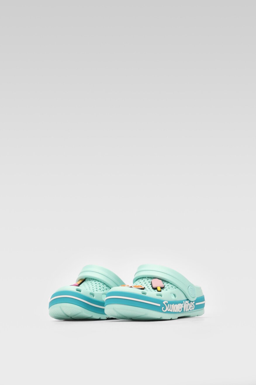 
                Coqui - Klapki basenowe z aplikacją zielone - 5903698545868