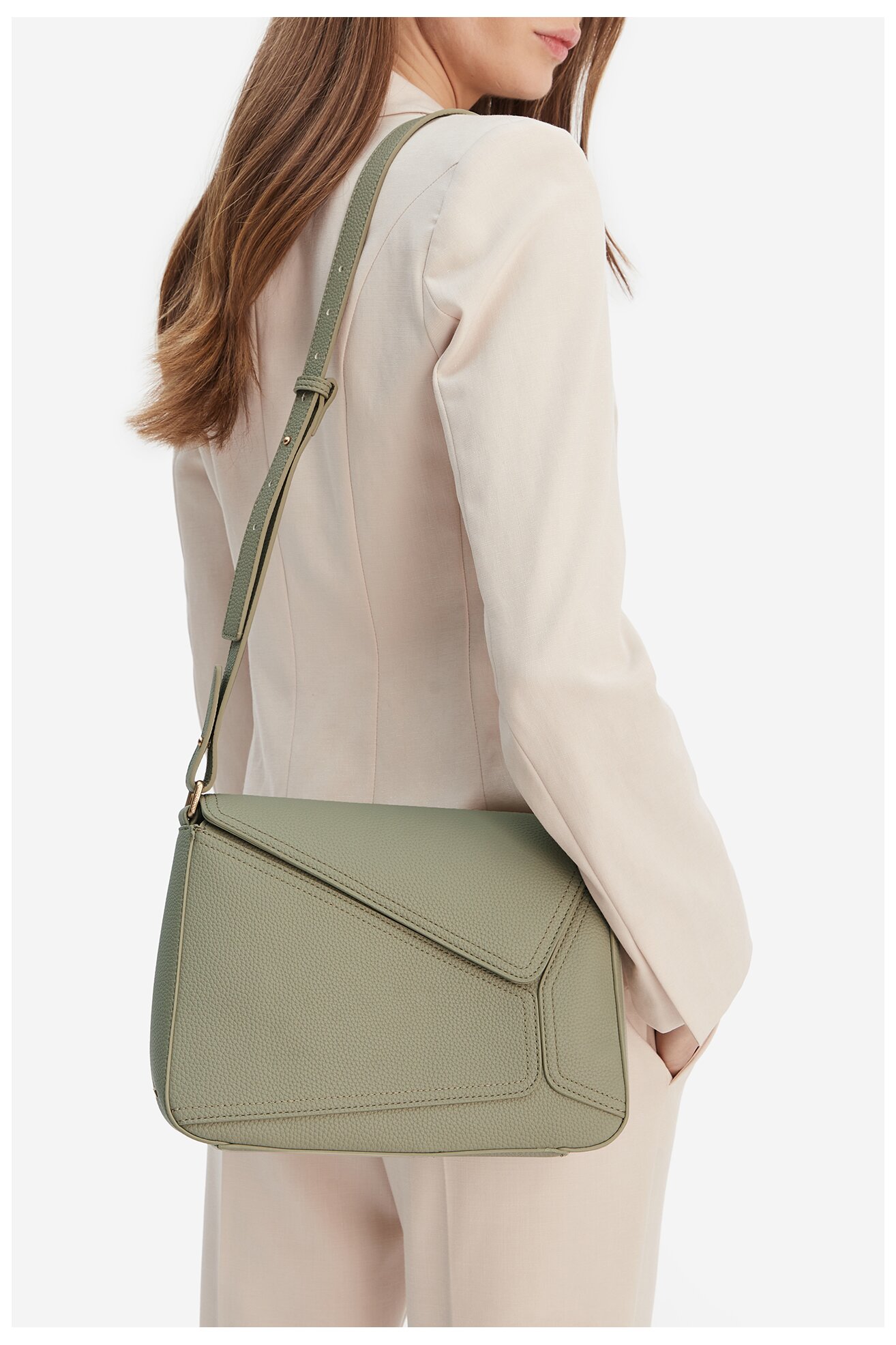 Дамска чанта Gino Rossi C-KY117 СВЕТЛОМАСЛИНЕН