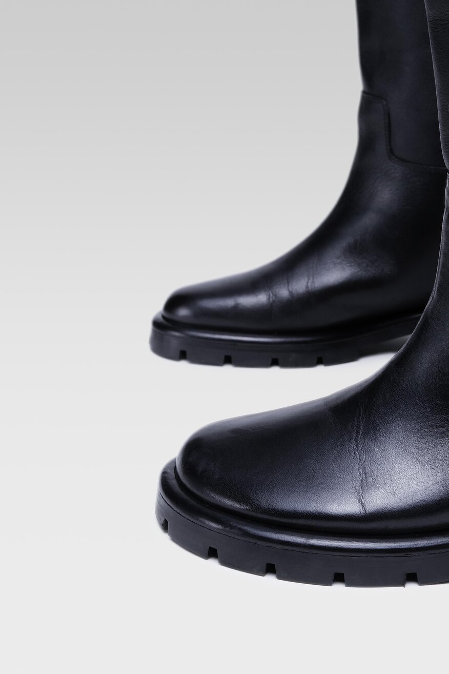 
                Gino Rossi - Skórzane kozaki czarne - 5904862544090