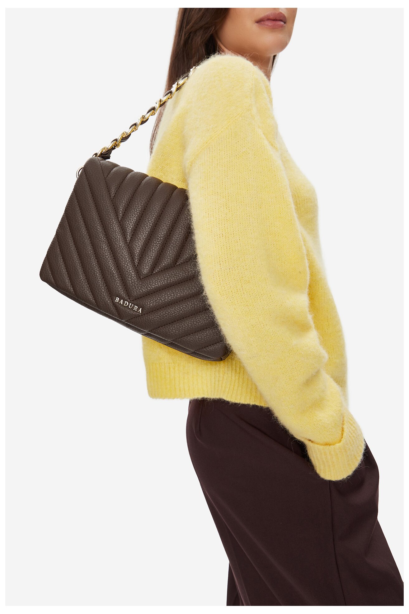 Сумка З Ремінцем Badura C-ADALE-XCH003 ТЕМНО-КОРИЧНЕВИЙ