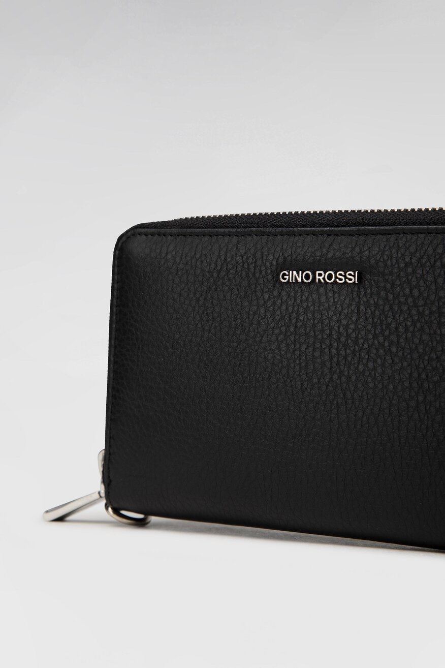 
                Gino Rossi - Duży portfel damski skórzany czarny - 5904248160432