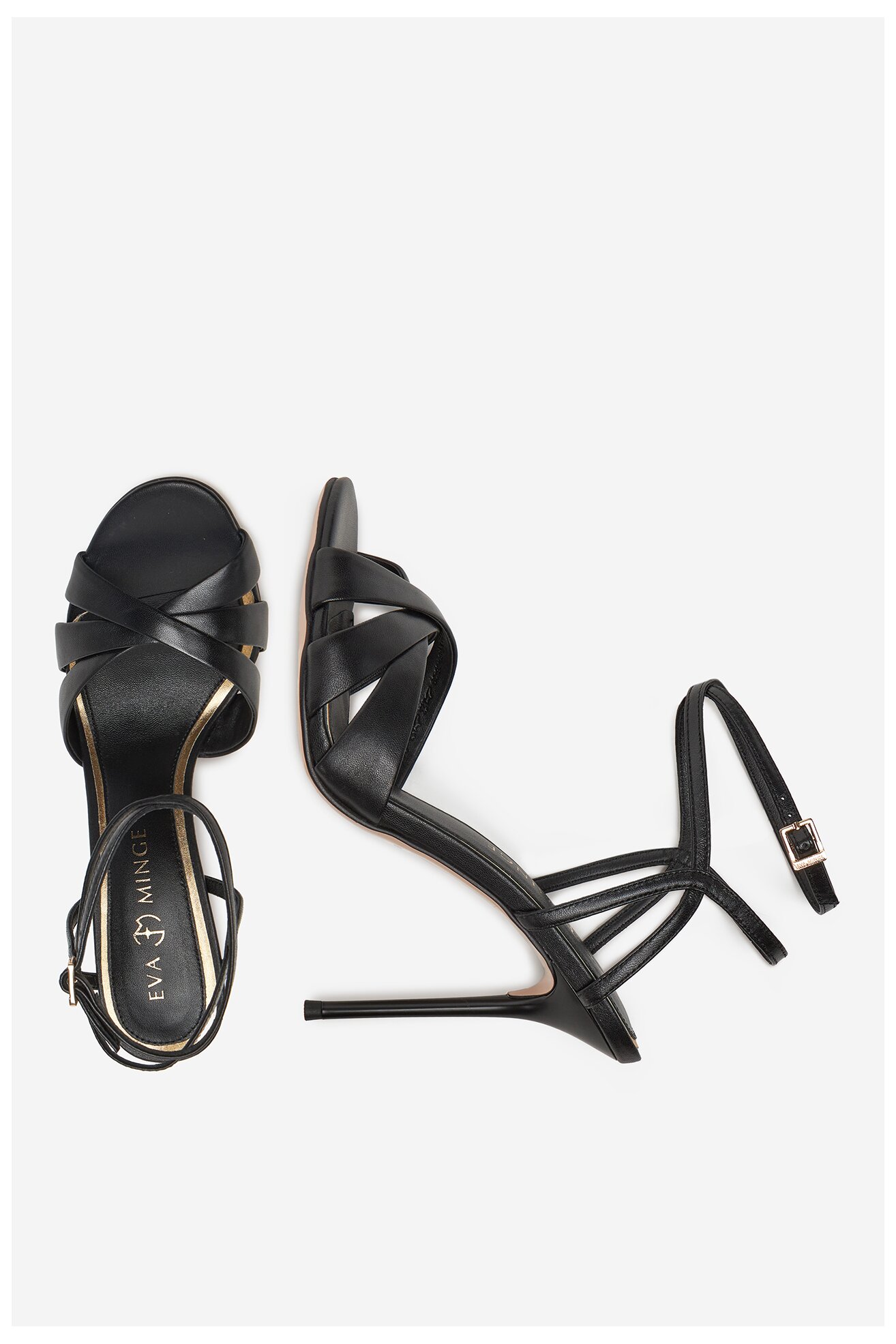 Sandały EVA MINGE ROSE-LT934-36 Czarny