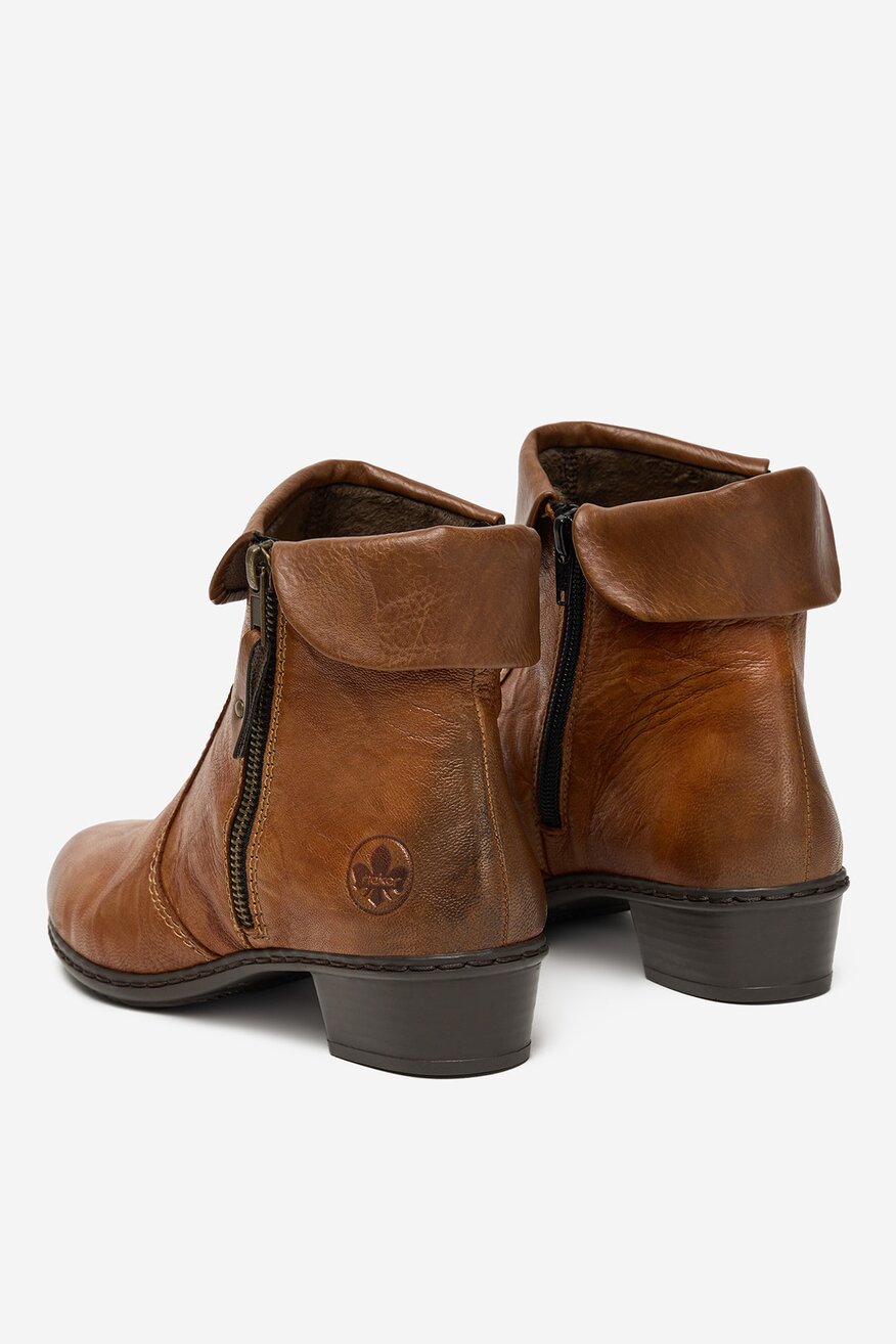 
                Rieker - Botki skórzane ocieplane - 2230083224866