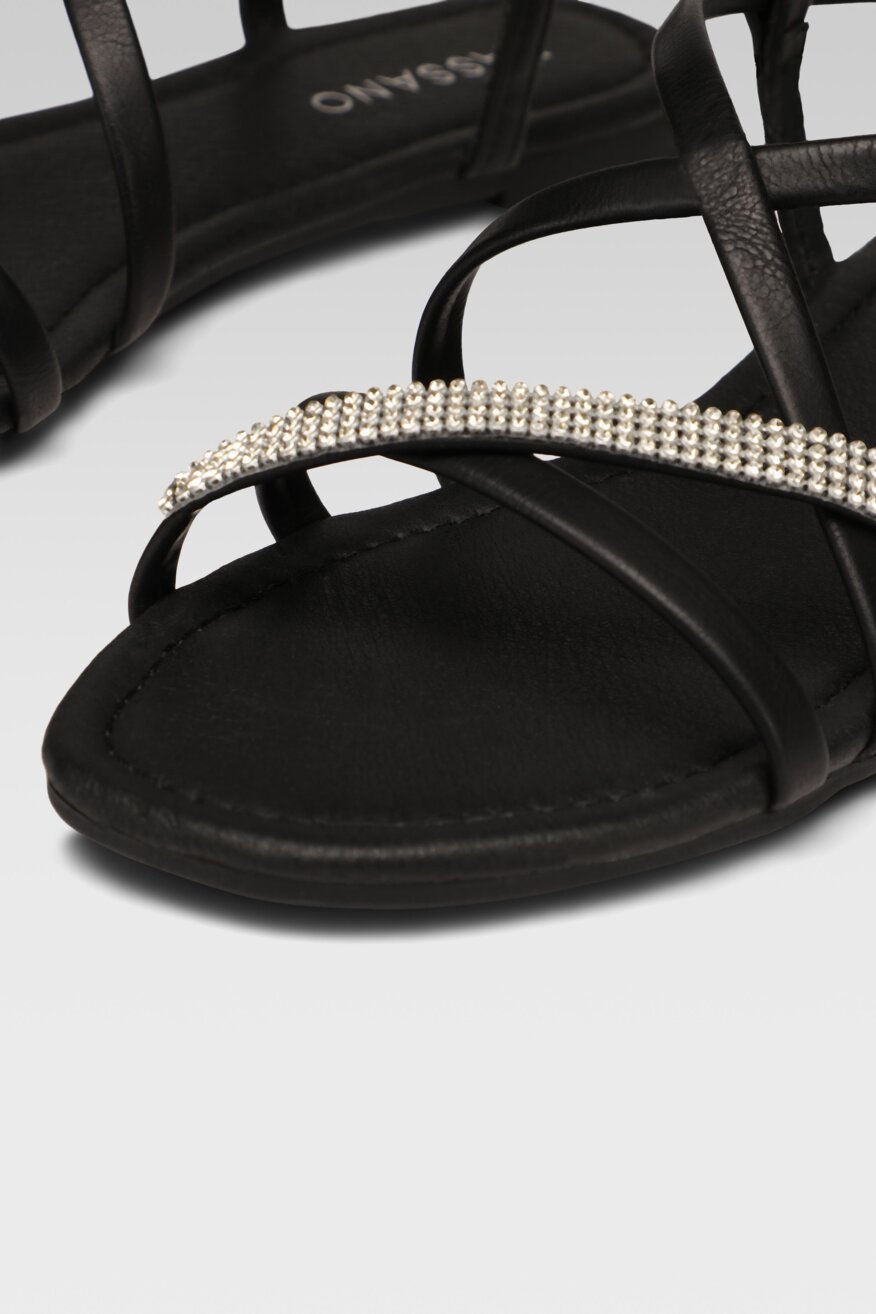 
                Bassano - Sandały z aplikacją czarne - 5903698650241