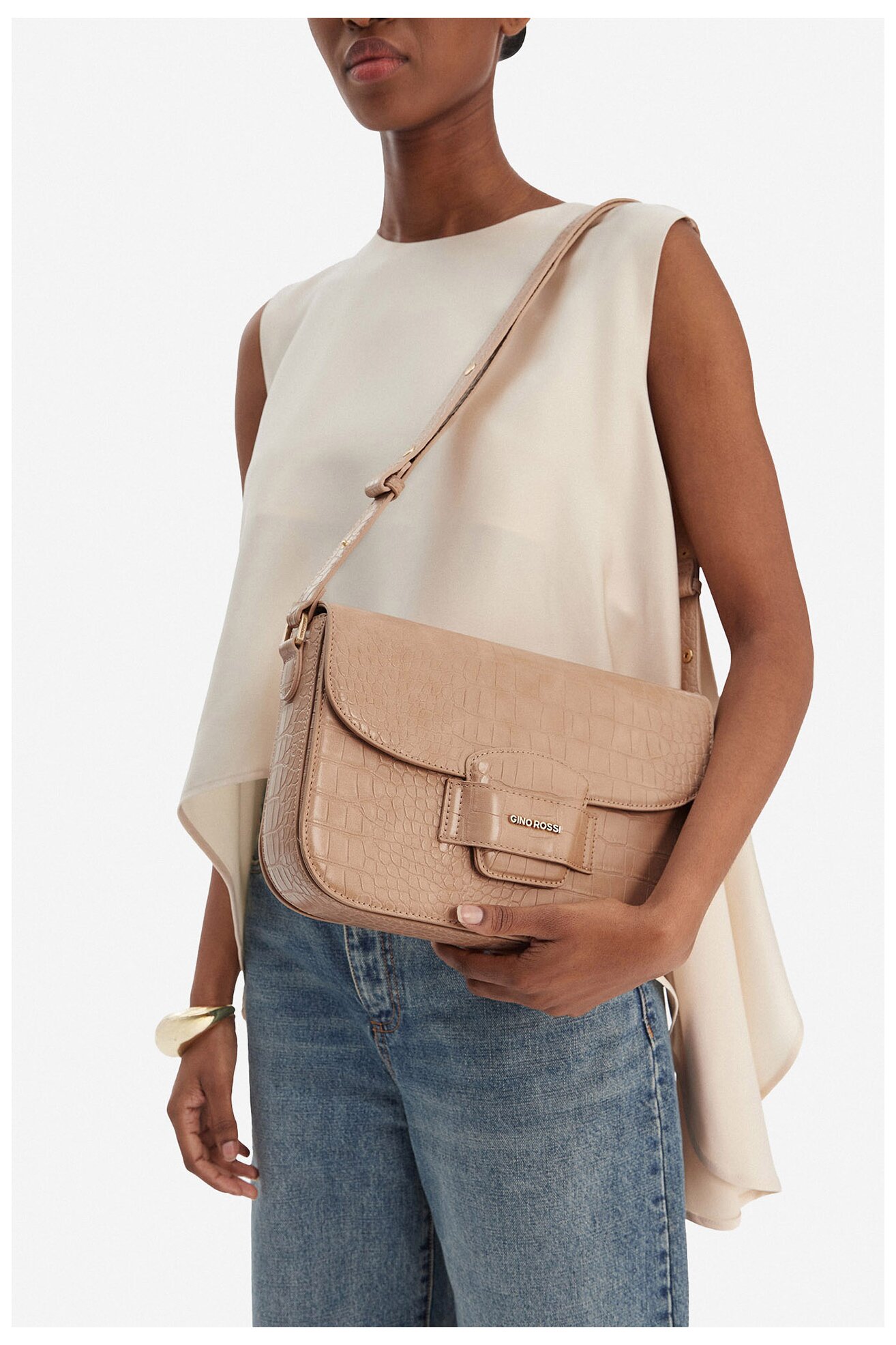 Сумка З Ремінцем Gino Rossi EO-LDA9024 БЕЖЕВИЙ