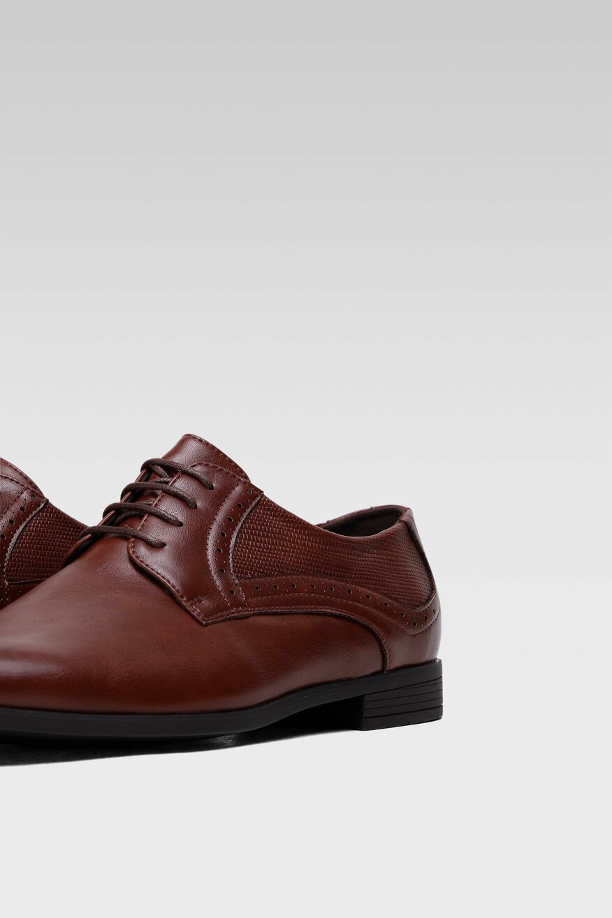 Ottimo - Półbuty brogsy brązowe - 5904248196189