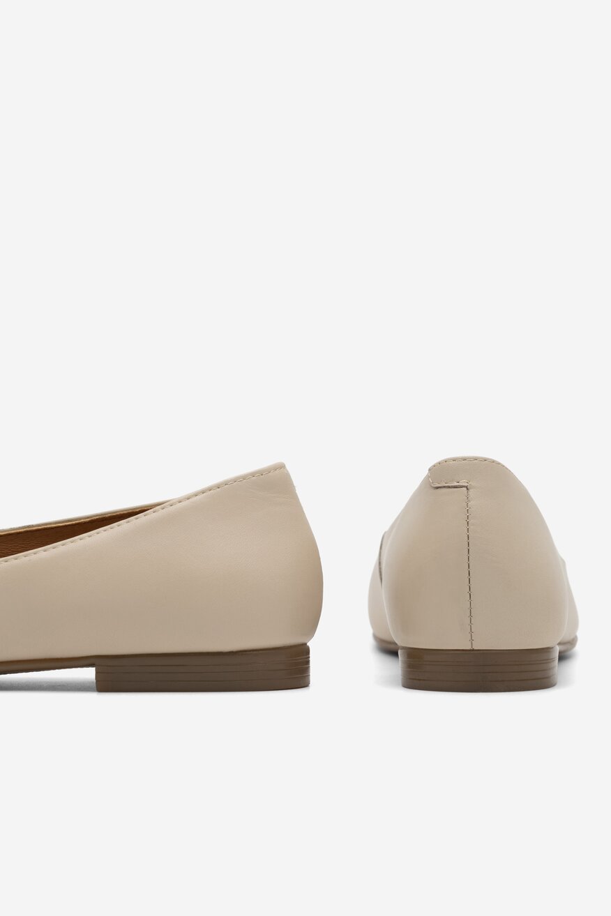 
                Sarah Karen - Skórzane baleriny z odkrytymi palcami - 5904862836959