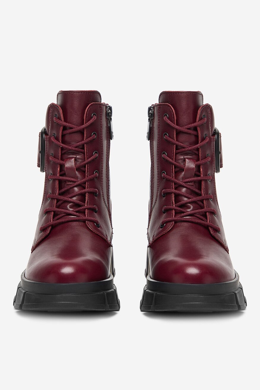 Badura - Skórzane trzewiki z suwakiem - 5906751355688