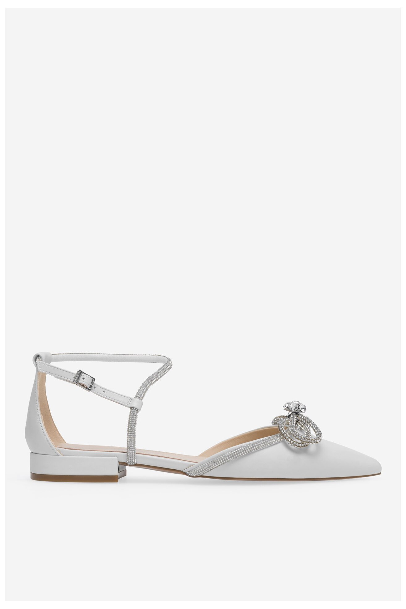 Baleriny EVA MINGE COMO-V1381-813-1 Biały