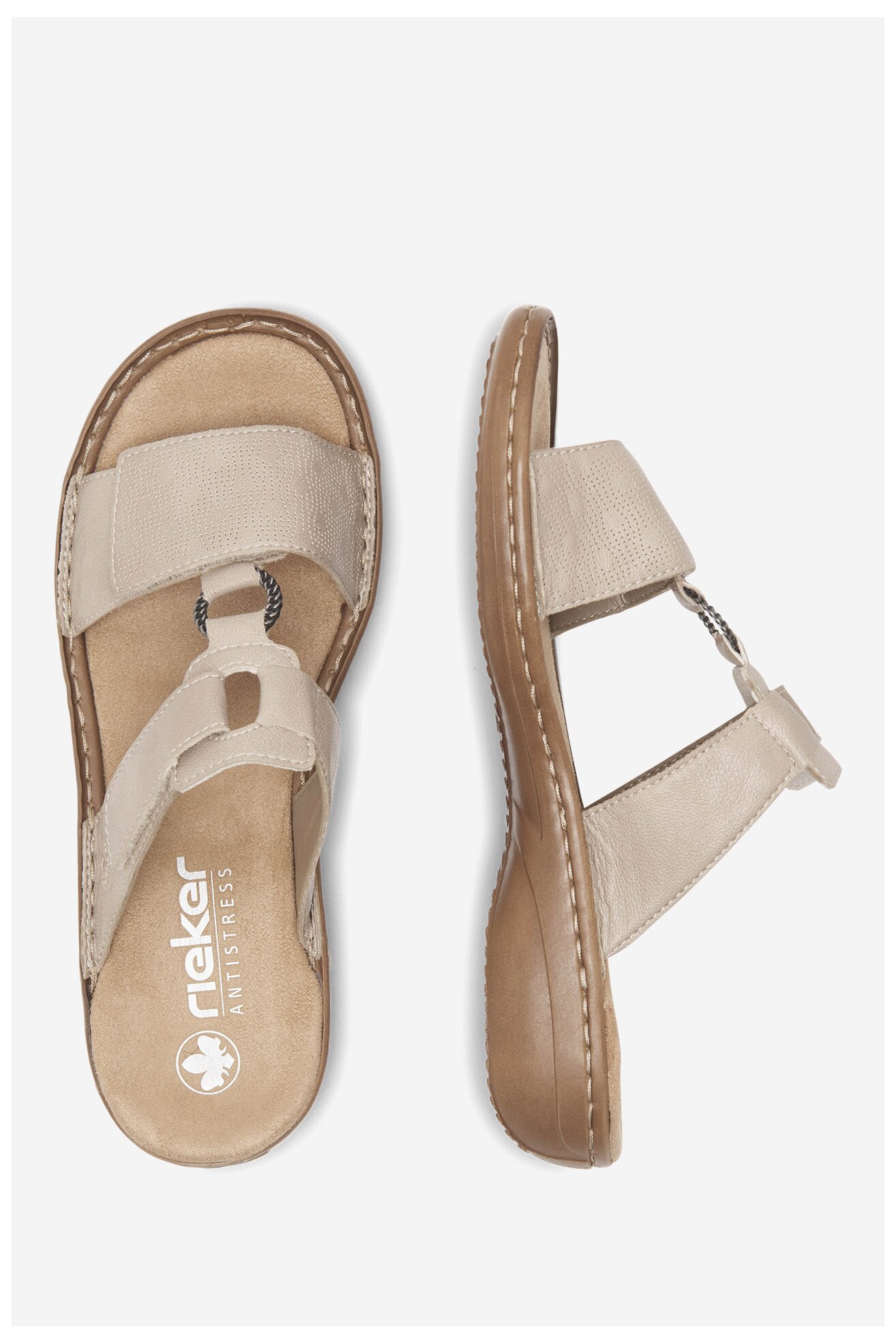 Klapki Rieker 60885-62 Beżowy
