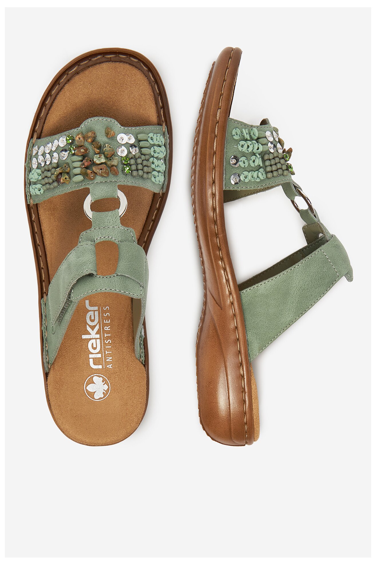 Șlapi Rieker 60814-52 VERDE DESCHIS