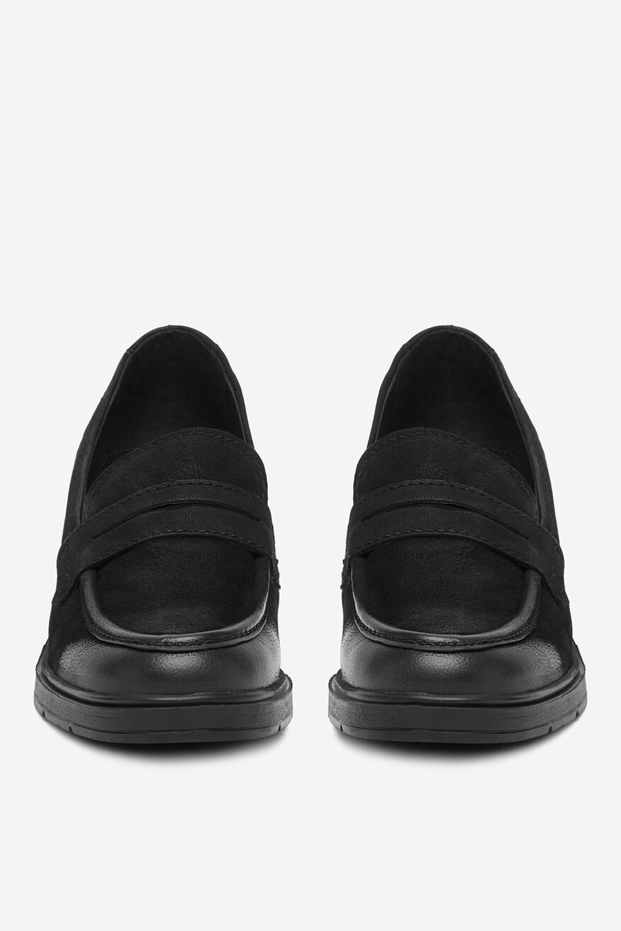 Lasocki - Loafersy skórzane na obcasie - 5906751262597