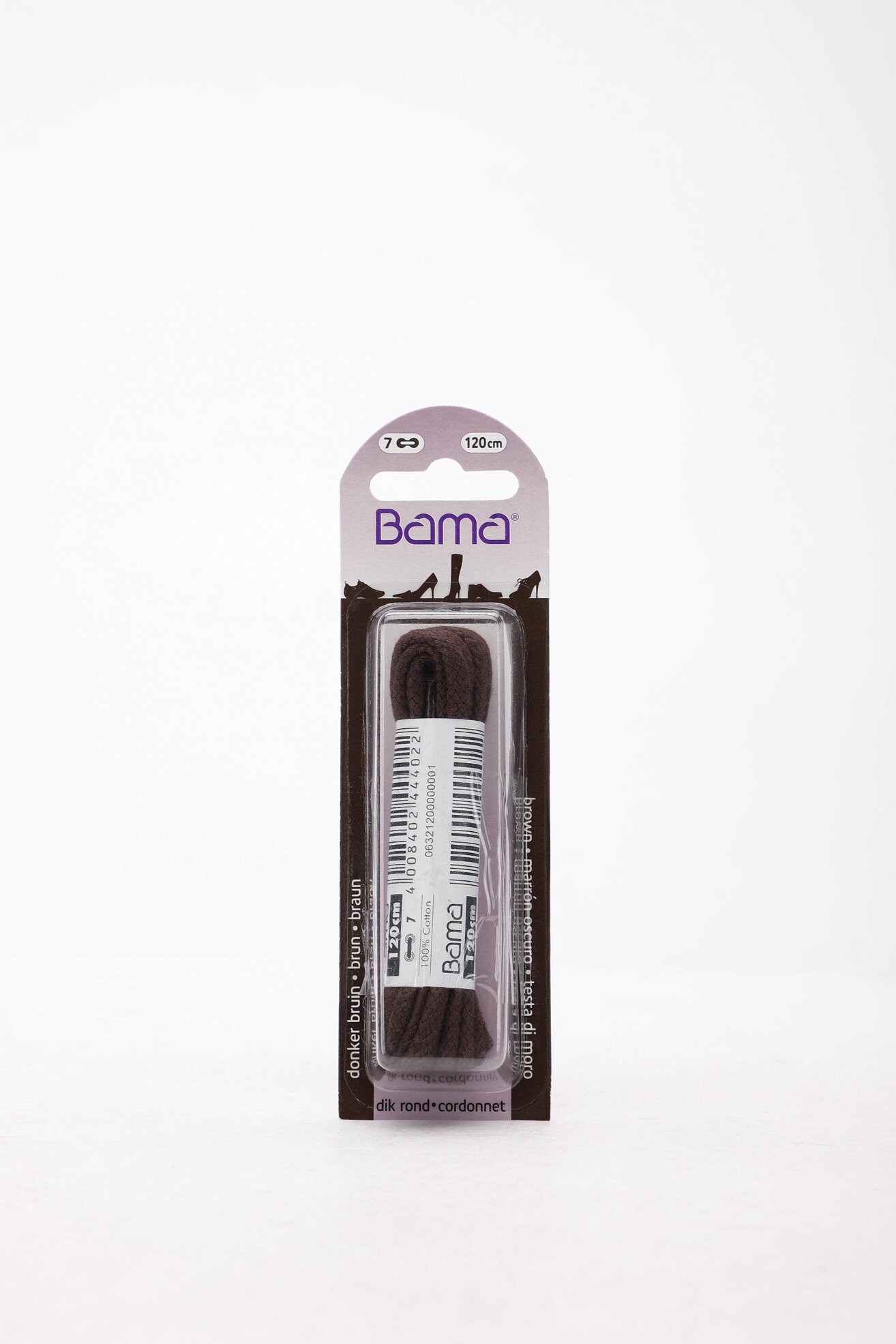 Sznurowadła BAMA BAMA SZNURÓWKI PLECIONE 120 Brązowy ciemny