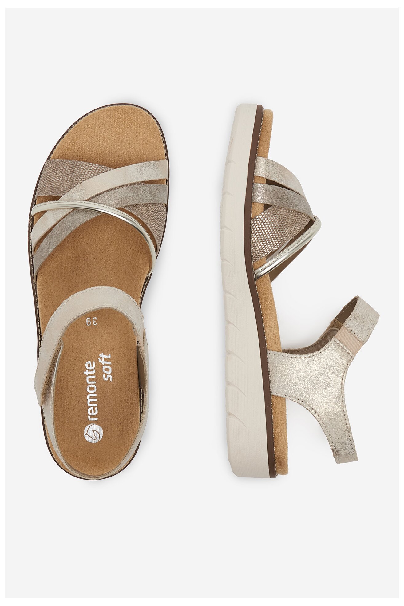 Sandały Remonte D2058-90 Złoty