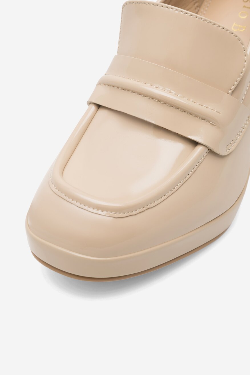Sergio Bardi - Loafersy skórzane na obcasie - 5905588100935