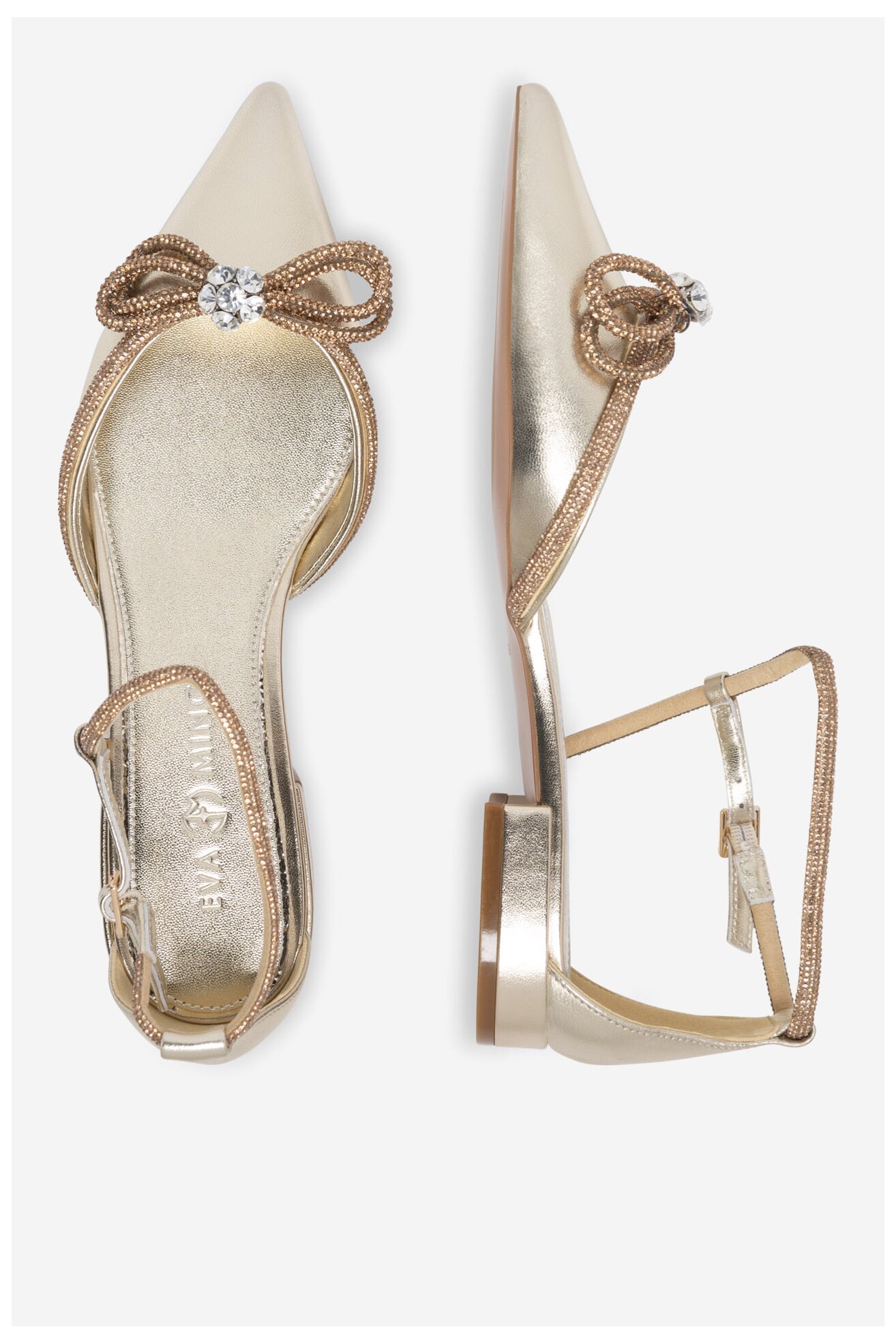 Baleríny EVA MINGE COMO-V1381-813-1 ZLATÁ