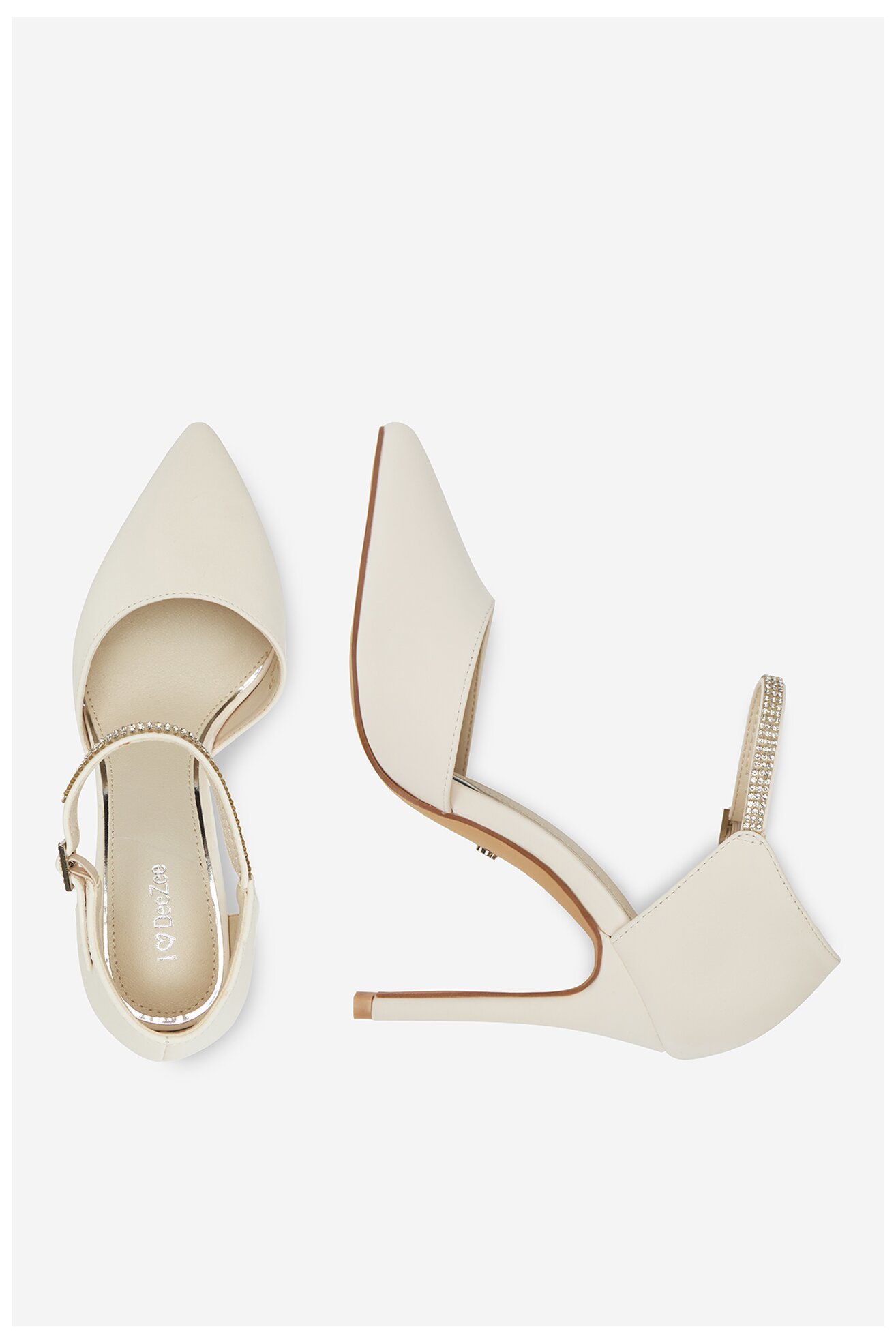 Czółenka DeeZee AJ-97503-3 Kremowy