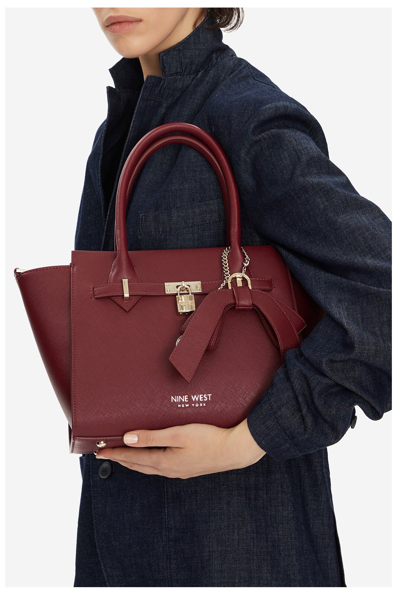 Kézitáska NINE WEST CEO-CHELSEA-CHARM-II-LX10185 BORDÓ