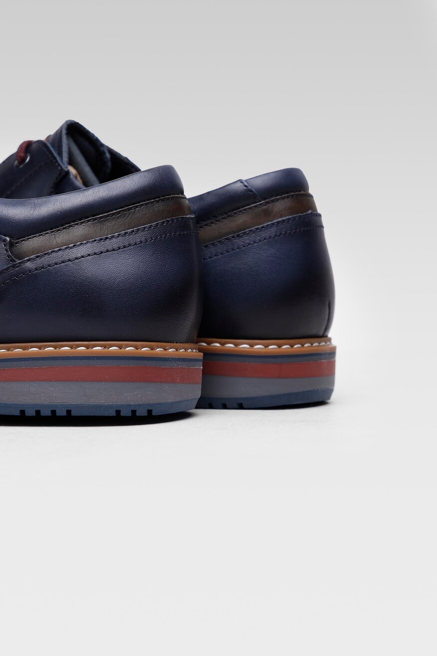 Pikolinos - Skórzane półbuty granatowe - 5903698927985