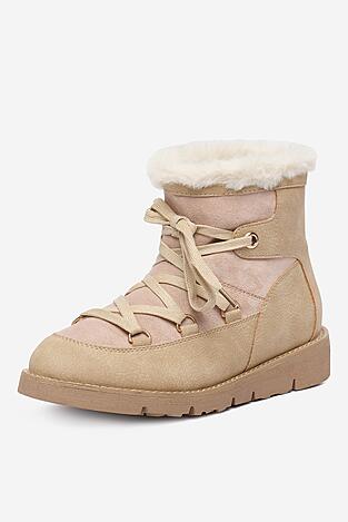 Botki DeeZee 17125-1-BEIGE PU Beżowy