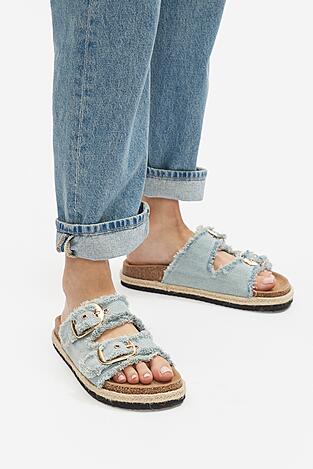 Klapki Jenny LB-P1628 Jeansowy jasny