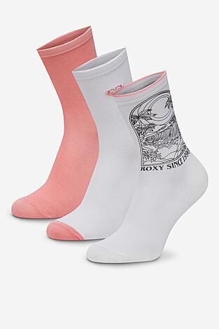 Ponožky ROXY AS_ROXY_05W_SS25 (3-PACK) BÍLÁ