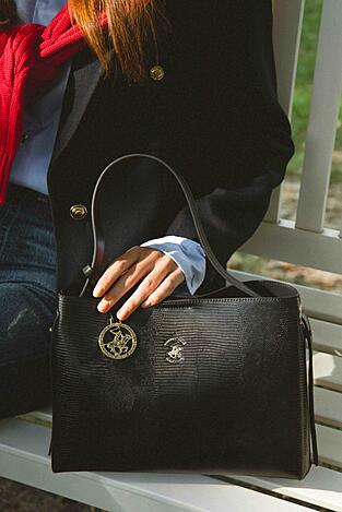 Geantă de mână Beverly Hills Polo Club BHPC-W-04-A23 NEGRU