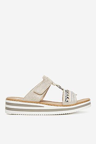 Klapki Rieker V02M6-60 Beżowy