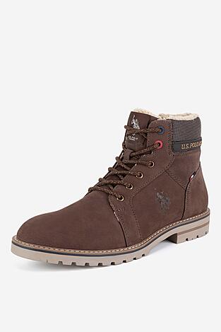 Šněrovací vyšší obuv U.S. POLO ASSN. POLY001M/DLT1 HNĚDÁ