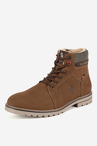 Šněrovací vyšší obuv U.S. POLO ASSN. POLY001M/DLT1 CAMEL