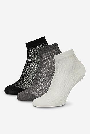 Zokni NINE WEST KR_NW_SHINY_Z_SS25 (3 PACK) FEHÉR