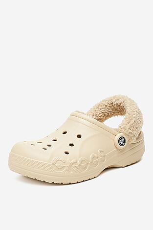 Uszodai papucs Crocs C-BAYA LINED FUZZ STRAP CLOG 206633-11S BÉZS