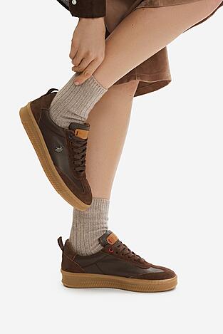 Sneakers U.S. POLO ASSN. EO-YANA001W/6SL1 Brązowy ciemny