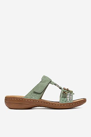 Klapki Rieker 60814-52 Zielony jasny