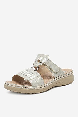 Klapki Rieker 60481-40 Srebrny