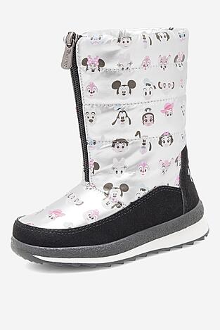 Vysoké šnurovacia topánky DISNEY 100 AW23-214D100 STRIEBORNÁ
