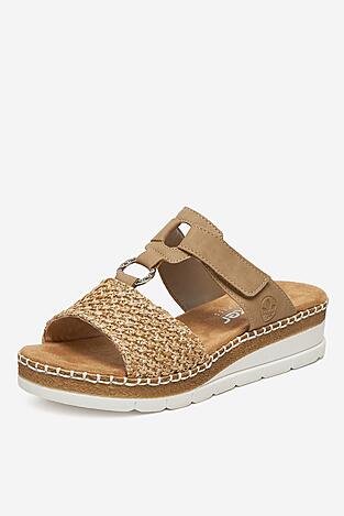 Klapki Rieker V1243-60 Beżowy