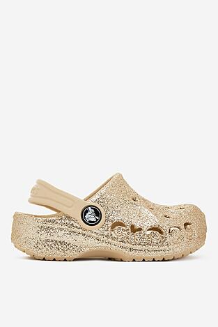 Klapki basenowe Crocs C-BAYA GLITTER CLOG T 207014-11S Złoty