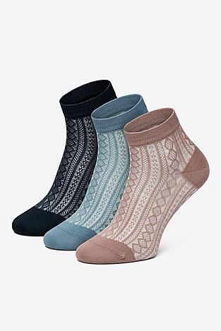 Zokni NINE WEST KR_NW_SHINY_Z_SS25 (3 PACK) KÉK