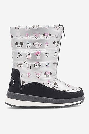 Vysoké šnurovacia topánky DISNEY 100 AW23-214D100 STRIEBORNÁ