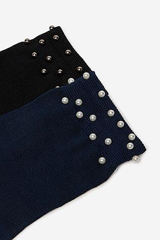 Zokni NINE WEST KR_NW_PEARL_Z_SS25 (2 PACK) FEKETE