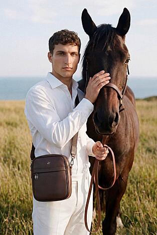 Torba męska Beverly Hills Polo Club CWBEO-BHPC-L-018-07 Brązowy