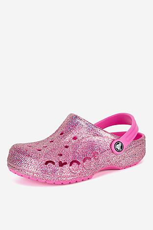 Klapki basenowe Crocs C-BAYA GLITTER CLOG T 207014-7AA Różowy