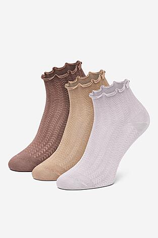 Чорапи NINE WEST KR_NW_LETIZIA_Z_SS25 (3 PACK) БЕЖОВ